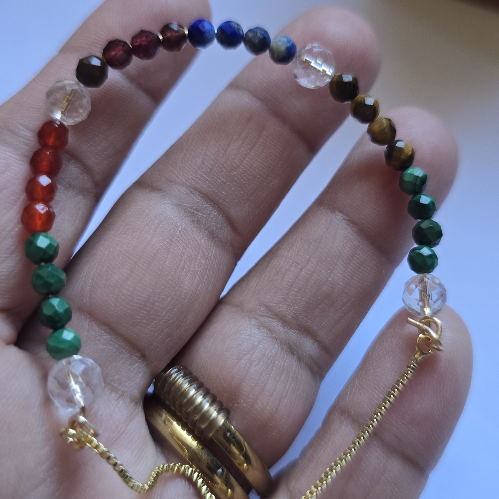 Multicolor Beaded Faceted Bracelet Stones.